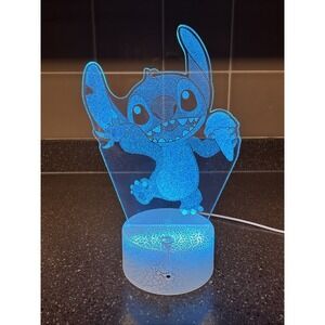 Stitch 3D Illusion Night Light Touch Control - Color Changing - Battery/USB Base